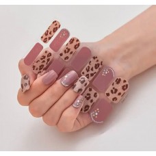 Set De 14 Stickers De Uñas Manicure Instantánea Leopardo